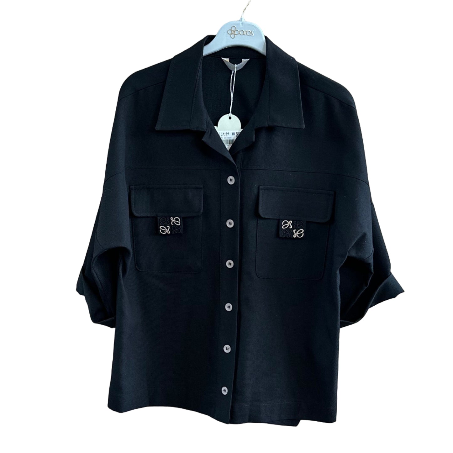 Juodi klasikiniai marškiniai (modelis 13184)