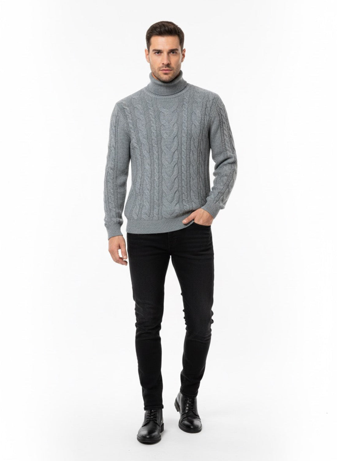 Šiltas golfas su kašmyru ir avies vilna vyrams.