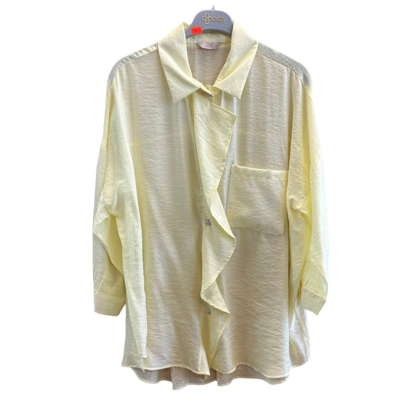 Moteriška palaidinė su 3/4 rankovėmis ir kišenėle, lengvo kritimo audinys