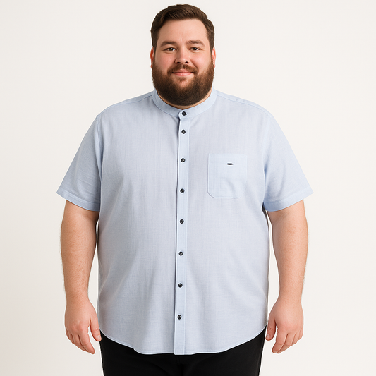 Lininiai marškiniai jaunatviška apykakle, dydžiai nuo 3XL iki 6XL