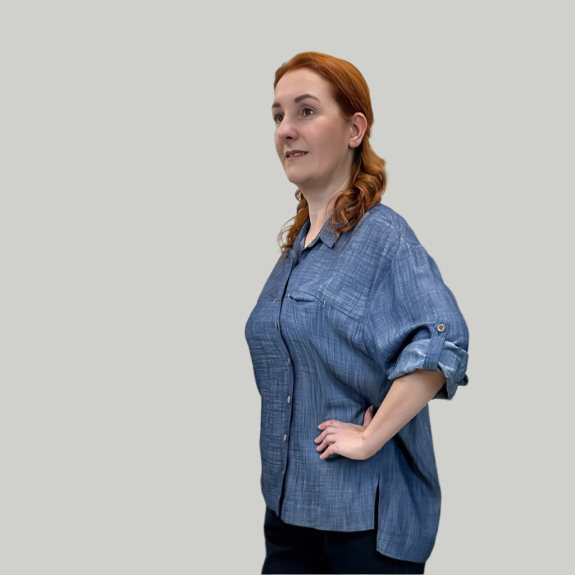 Dzinsiniai baltiniai, priekis trumpesnis, nugara ilgesnė