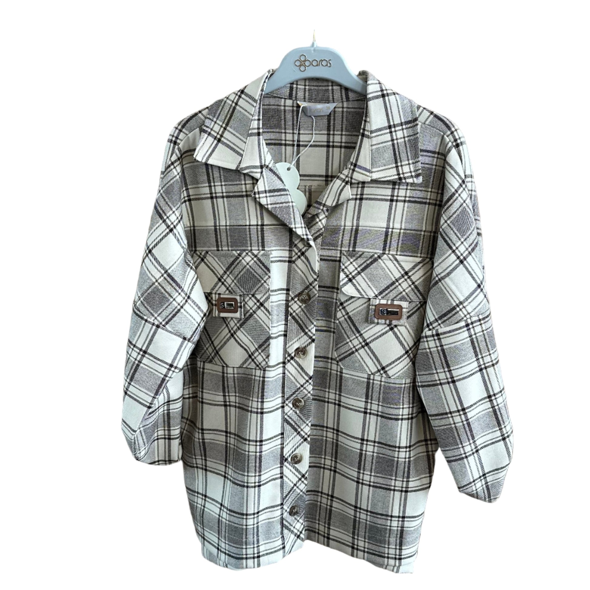 Moteriški 100% viskozės languoti marškiniai, švelnios tekstūros, klasikinio stiliaus.