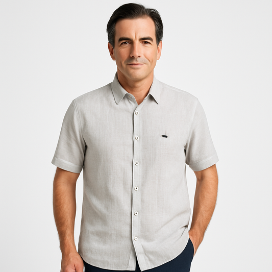 Lininiai marškiniai, klasikine apykakle, puikus pasirinkimas, vyrams, kas dien arba šventei