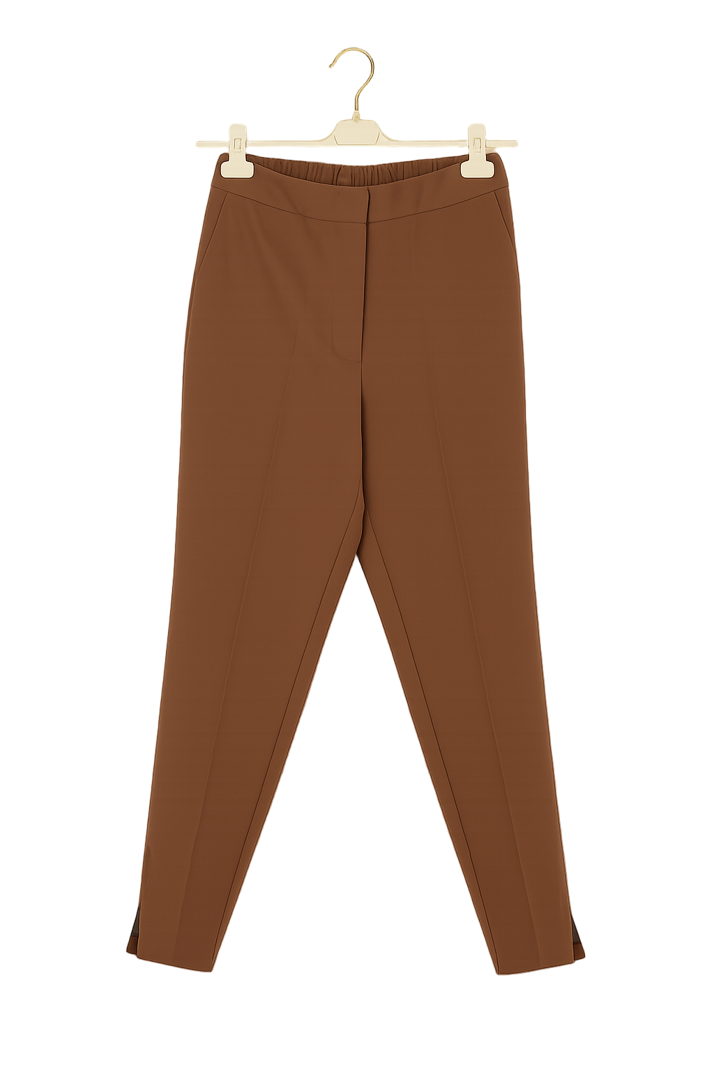 Rudos kelnės su kantu, elastingu liemeniu, liemuo tempiasi papildomai 10 cm