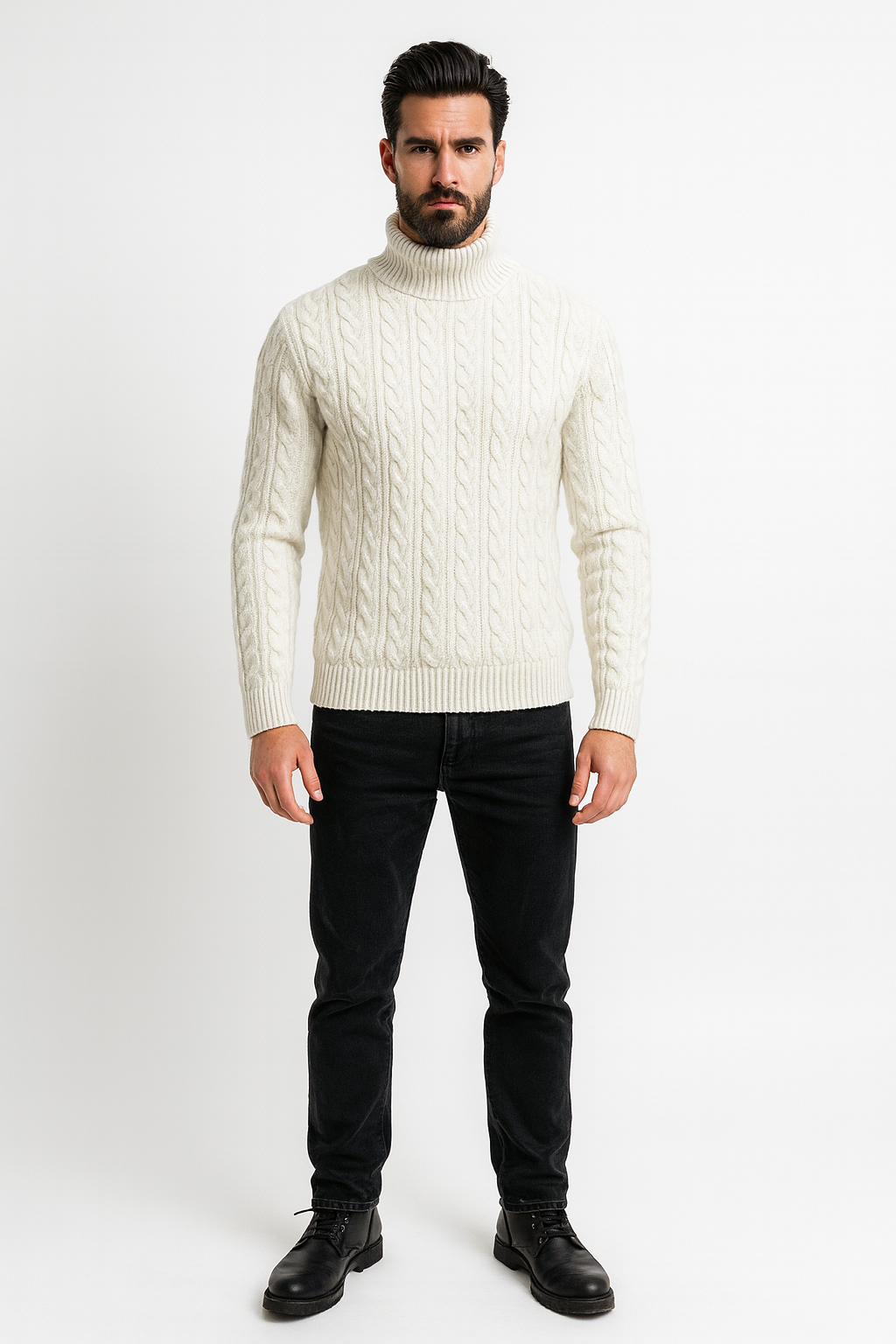 Šiltas golfas su kašmyru ir avies vilna.