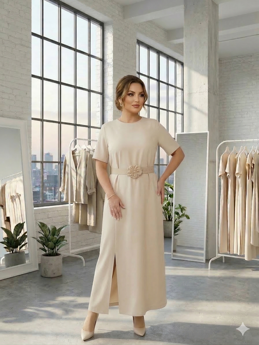 Bordo ir kremine suknele su kisenemis