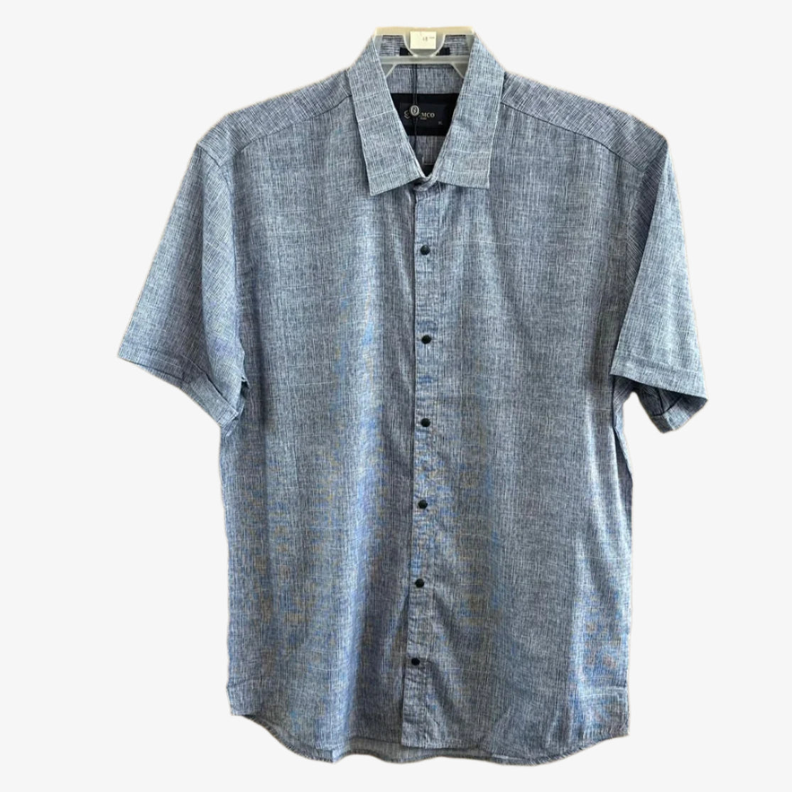 Margi marškiniai balta su mėlynu, trumpomis rankovėmis, ant pakabos

